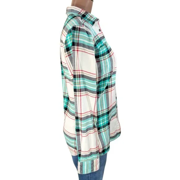 SOLD Woolrich XS Pemberton Plaid Long Sleeve Button Front Flannel Shirt - Picture 3 of 9